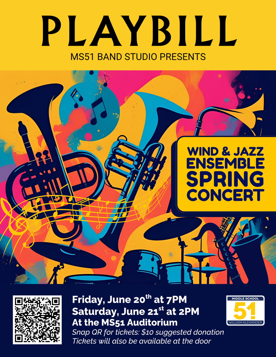 MS51 Band Studio Presents: Wind & Jazz Ensemble Spring Concert